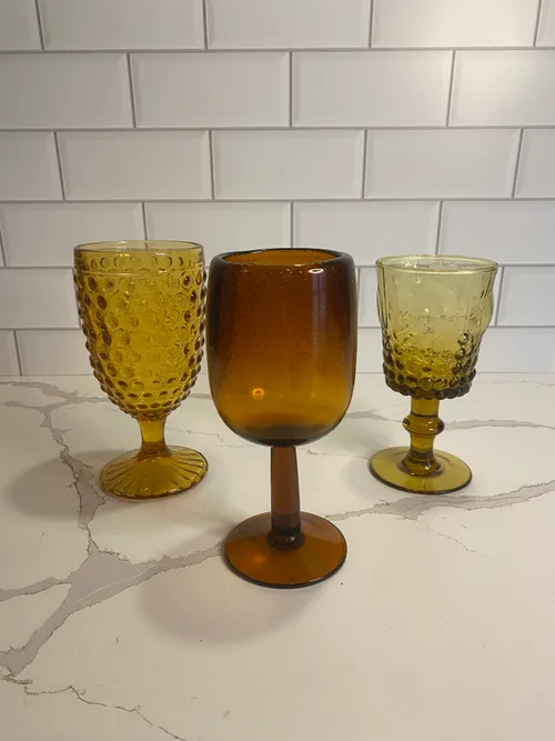 Assorted Amber Goblets