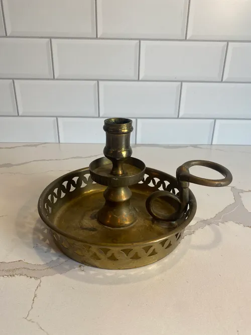 Old Fashioned Brass Candleholder