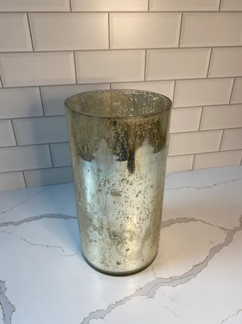 Large Gold Mercury Glass Cylinder