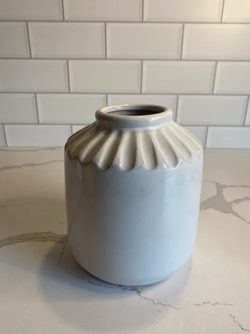 White Round Modern Medium Vase
