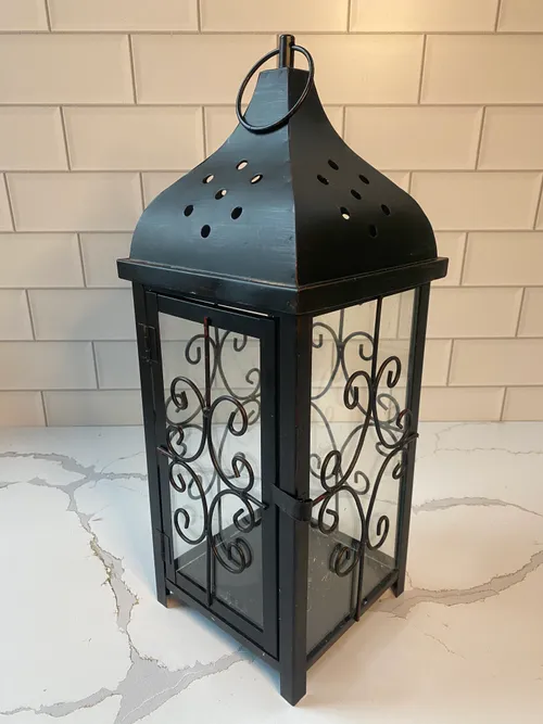Black Metal Scrollwork Lantern