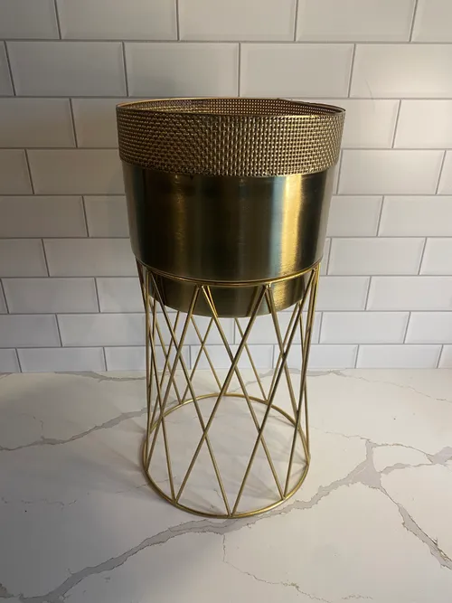 Gold Metal Plant Stands with Pot