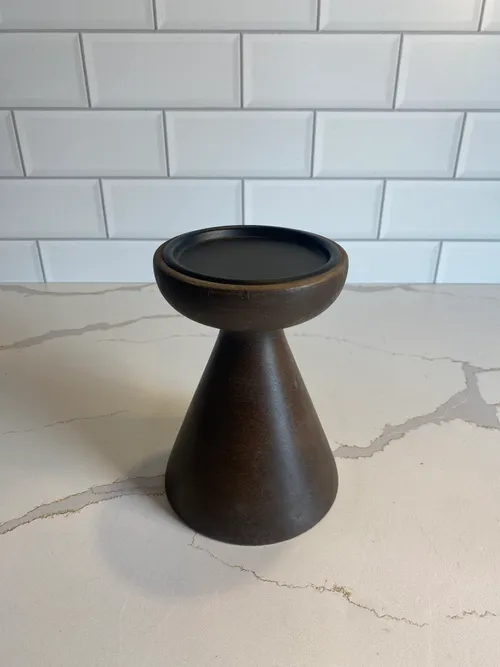 Small Tribe Dark Wood Candleholder