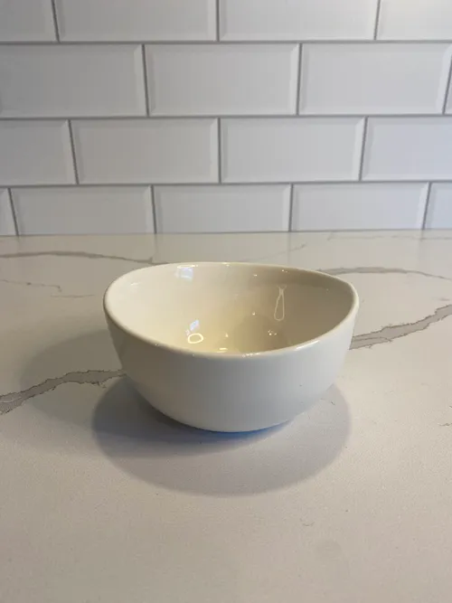 White Ceramic Bowl with Design