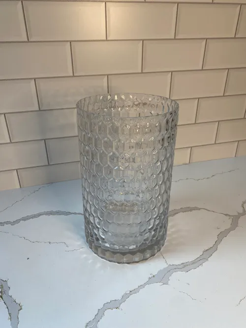 Large Glass Cylinder with Embellishment