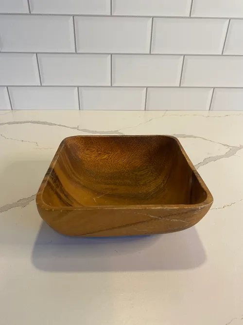 Small Wood Square Bowl
