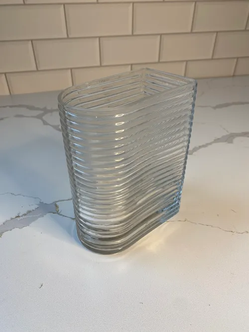 Ribbed Modern Glass Vase