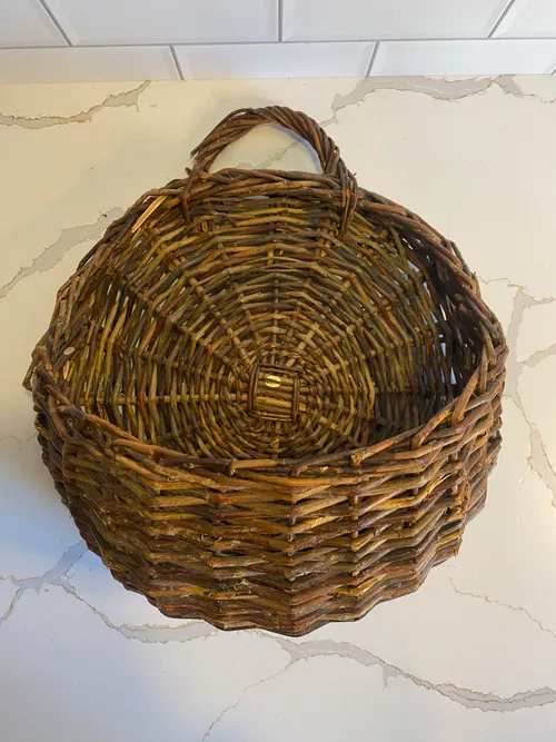Round Woven Wicker Hanging Basket