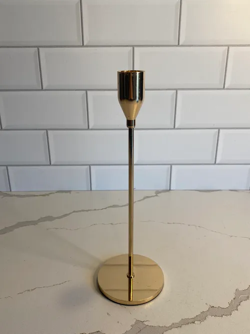 Small Modern Gold Candlestick