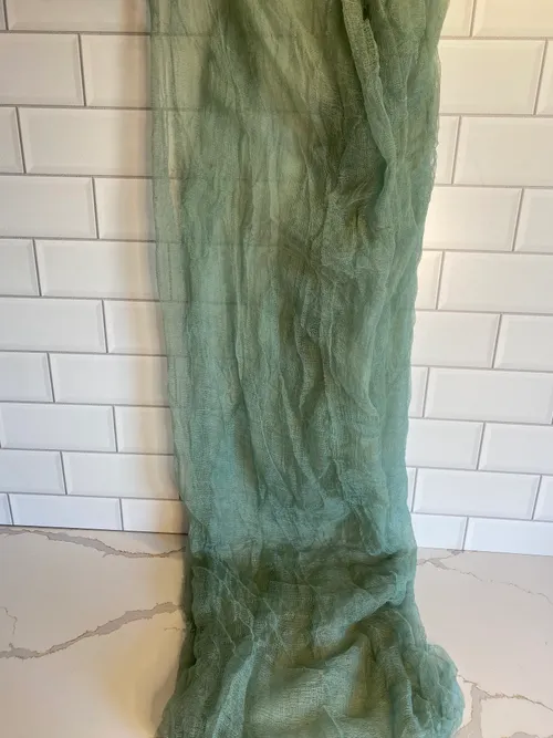 Light Sage Cheesecloth Runner