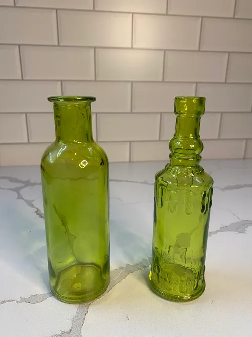 Assorted Green Bottles