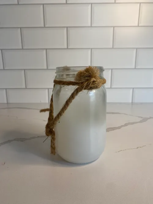 White Ombre Glass Hanging Jar