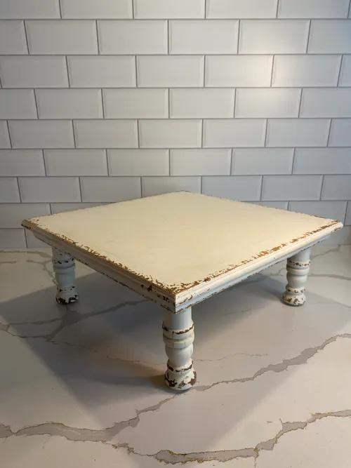 Large White Square Wood Riser