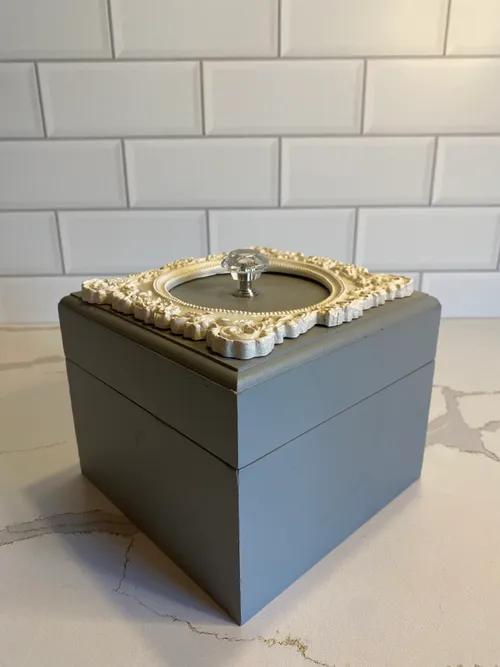 Grey Embellished Top Box