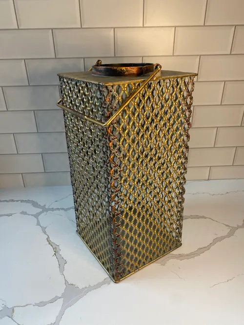 Large Wire Mesh Metal Lantern