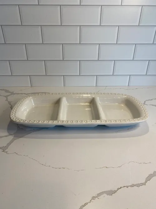White 3 Section Platter