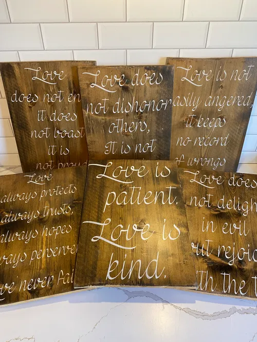 1: Corinthians 13 Sign Set of 6