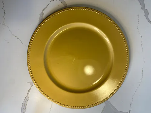 Matte Gold Beaded Rim Charger