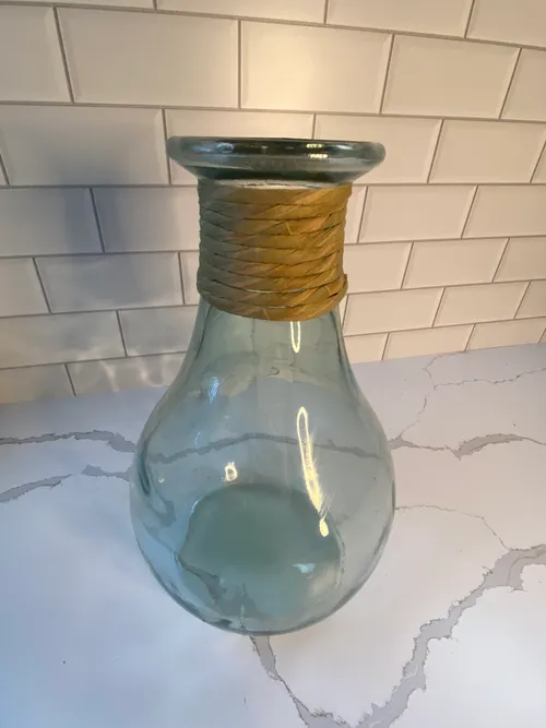 Raffia Wrapped Jar Vase