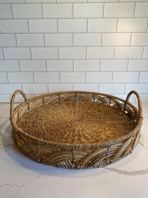 Large Round Woven Tray