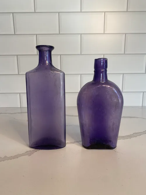 Assorted Purple Antique Bottles