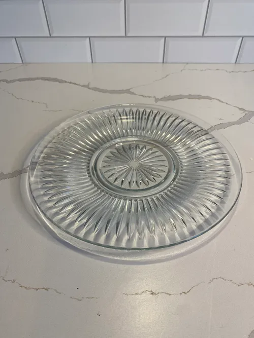 Starburst Cut Glass Platter