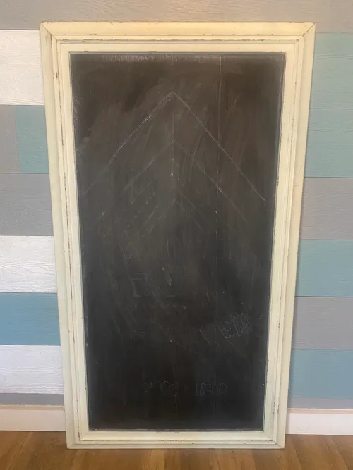 Large White Framed Chalkboard