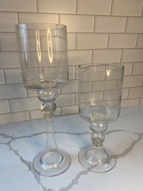 Set of 2 Large Pedestal Cup Candleholders