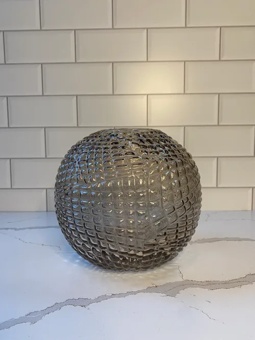 Small Smokey Round Candleholder