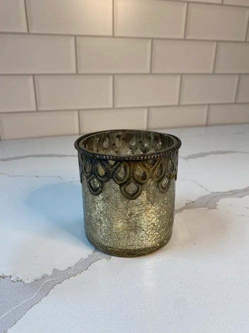 Gold Crackle Votive Candleholder