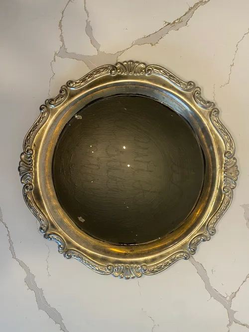 Round Silver Tray Chalkboard Sign