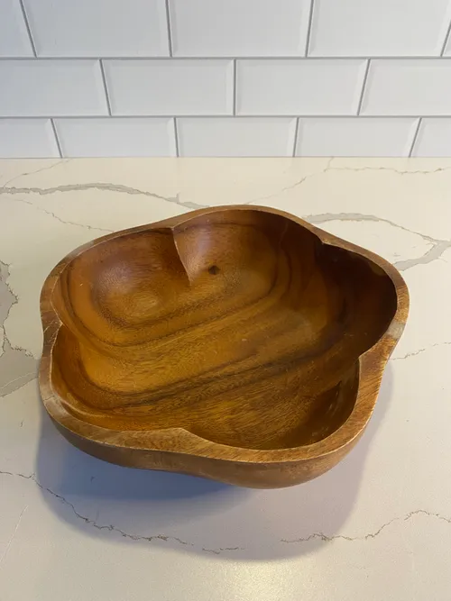 Wood Flower Design Bowl
