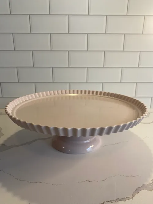 Pink Scalloped Large Cake Stand