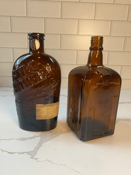 Assorted Amber Whiskey Bottles