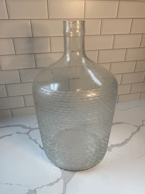 XL Glass Jar Vase with White Markings