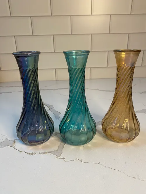 Assorted Jewel Toned Bud Vases