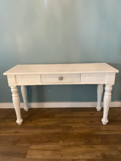 White Console Table with Bling Detail