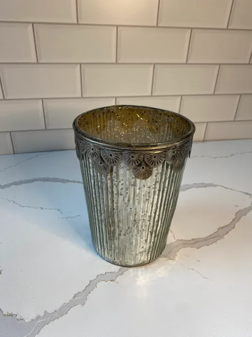 Silver with Metal Top Candleholders