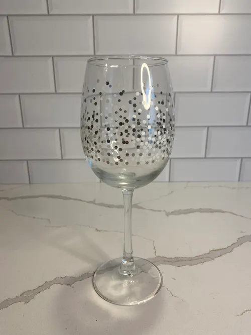 Black and White Dotted Wine Glass