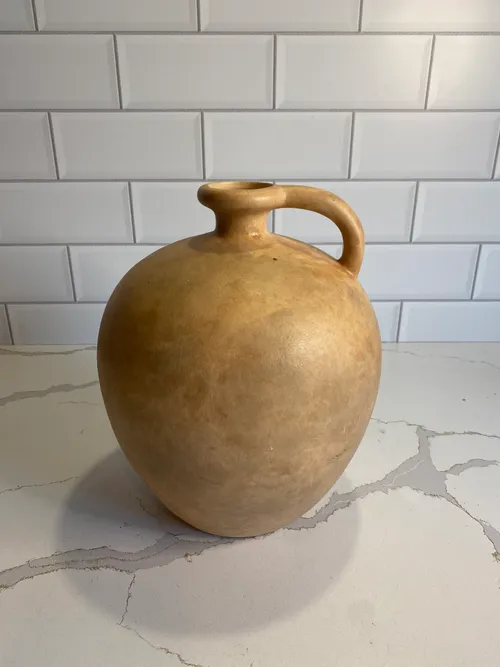 Light Tan Pottery Bottle Vase