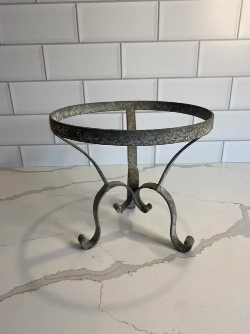 Silver Metal Garden Pedestal Stand