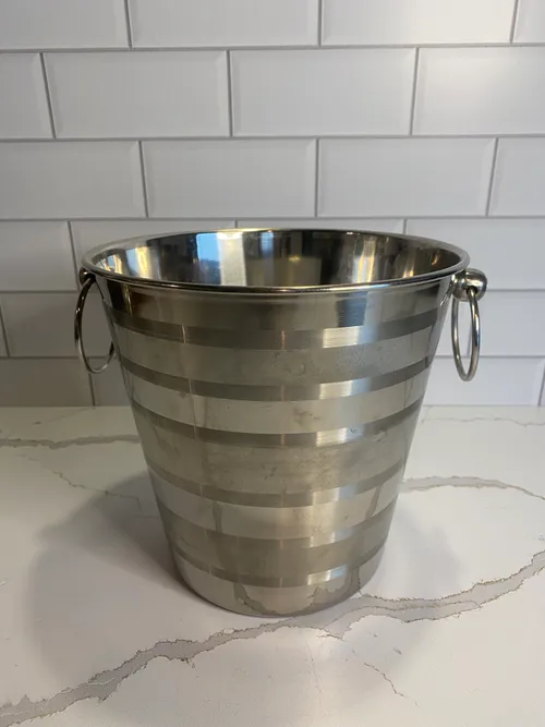Silver Striped Ice Bucket