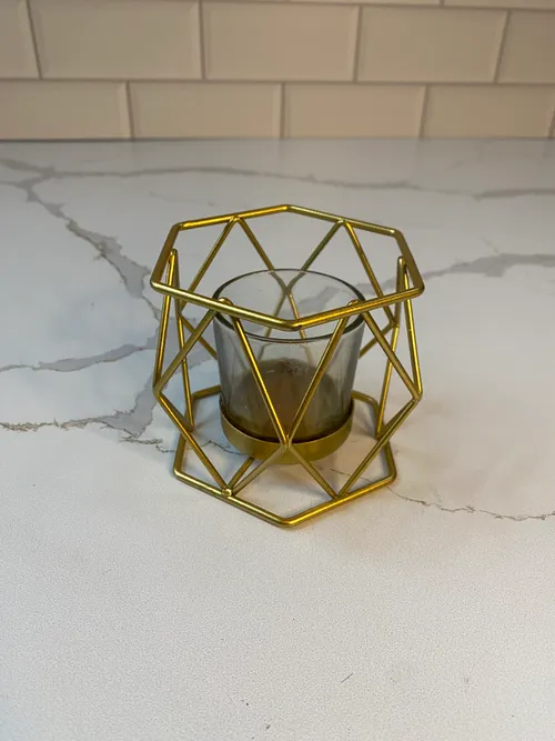 Small Gold Geo Tealight Holder
