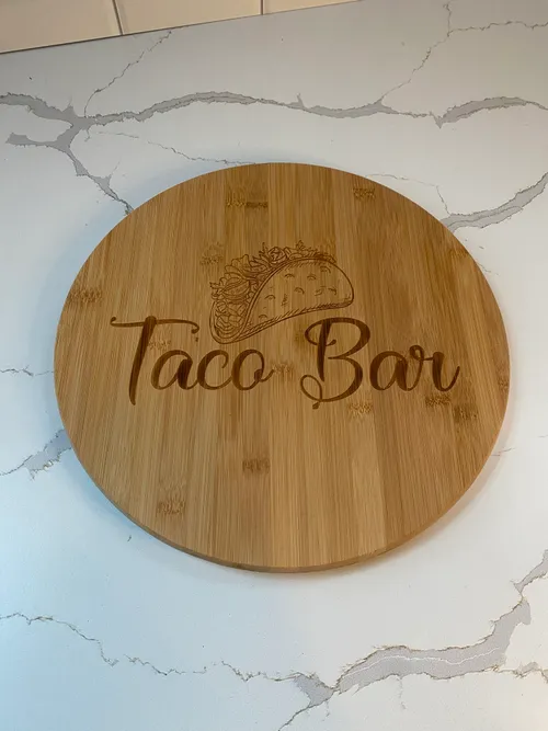 Round Wood Taco Bar Sign