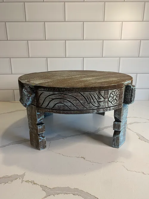 Blue Wood Ornate Riser