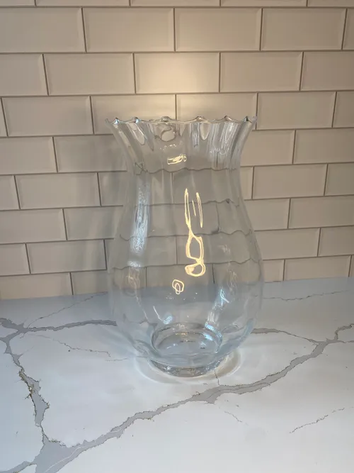 Large Fancy Fluted Glass Candleholder