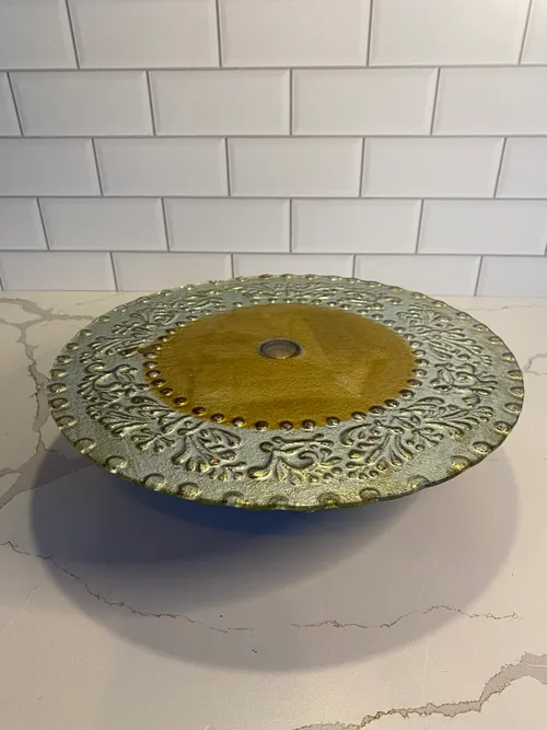 Gold and Silver Glass Stand