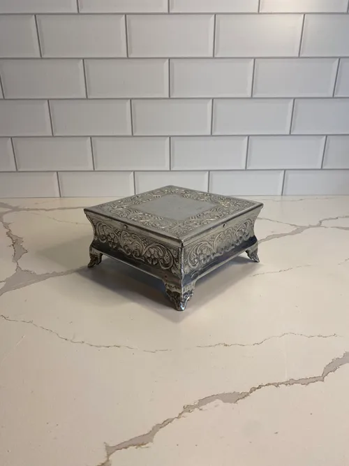 Small Silver Square Cake Stand