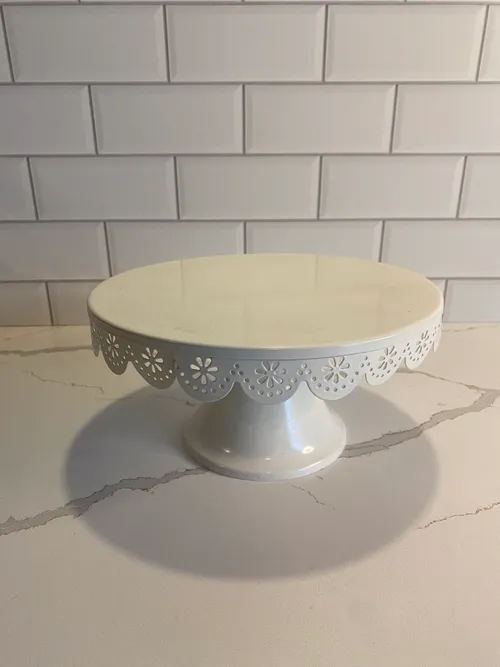 Small White Metal Cake Pedestal