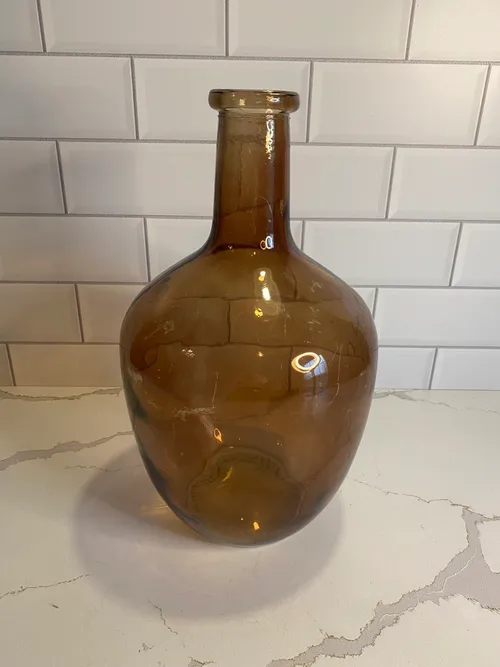 Large Amber Bottle Vase